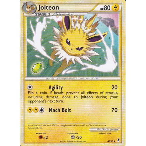 Carte Pokemon - Jolteon ( Voltali ) - 45/95 - Call Of Legends ( Appel Des Legendes ) - Carte Anglaise -