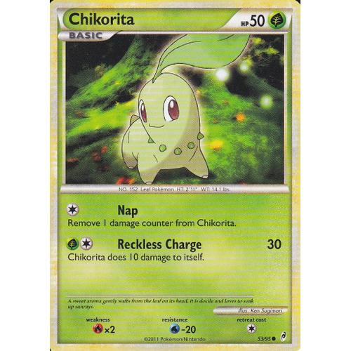 Carte Pokemon - Chikorita ( Germignon ) - 53/95 - Call Of Legends ( Appel Des Legendes ) - Carte Anglaise -