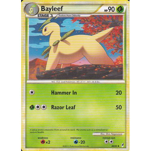 Carte Pokemon - Bayleef ( Macronium ) - 40/95 - Call Of Legends ( Appel Des Legendes ) - Carte Anglaise -