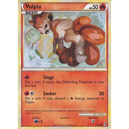 Carte Pokemon - Vulpix ( Goupix ) - 75/95 - Call Of Legends ( Appel Des Legendes ) - Carte Anglaise -