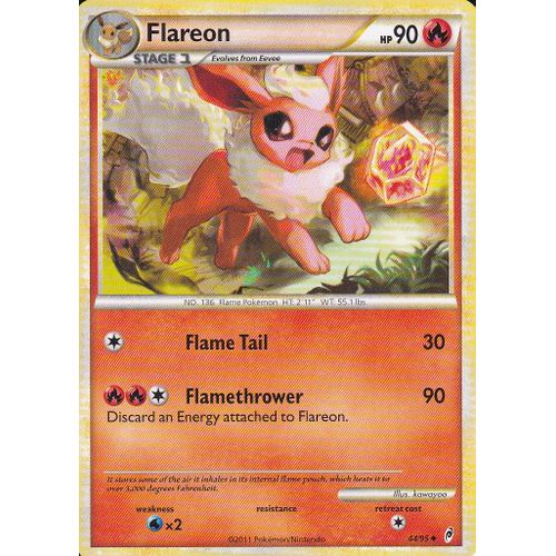Carte Pokemon - Flareon ( Pyroli ) - 44/95 - Call Of Legends ( Appel Des Legendes ) - Carte Anglaise -