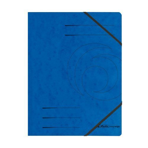 Herlitz 972448 Lot De 5 Chemises À Élastique Colorspan A4 En Carton 355 G/M Bleu