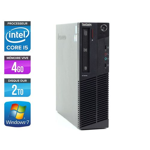 Lenovo ThinkCentre M91P SFF - Intel Core i5-2400 / 3.1 GHz - RAM 4 Go - HDD 2 To - DVD - GigaBit Ethernet - Windows 7 Professionnel