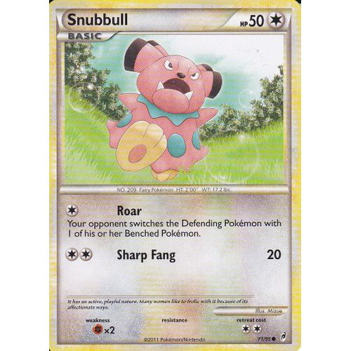 Carte Pokemon - Snubbull - 71/95 - Call Of Legends ( L'appel Des Legendes ) - Carte Anglaise -