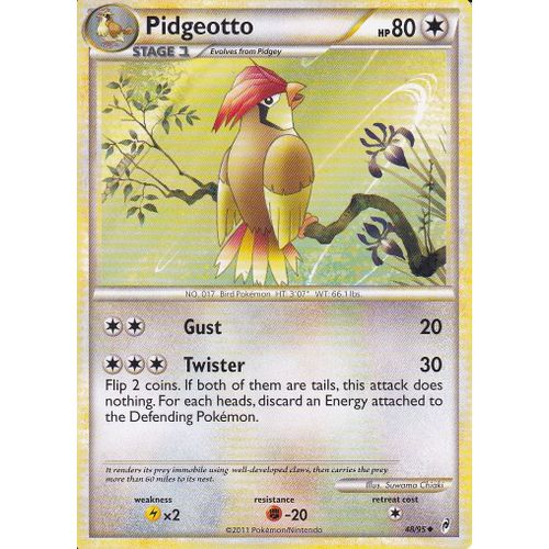 Carte Pokemon - Pidgeotto ( Roucoups ) - 48/95 - Call Of Legends ( L'appel Des Legendes ) - Carte Anglaise -