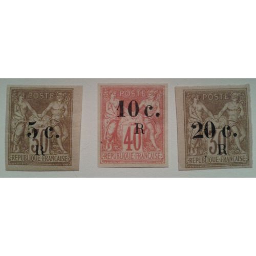 Timbres Réunion Yt N° 7, 9 Et 10 Tb