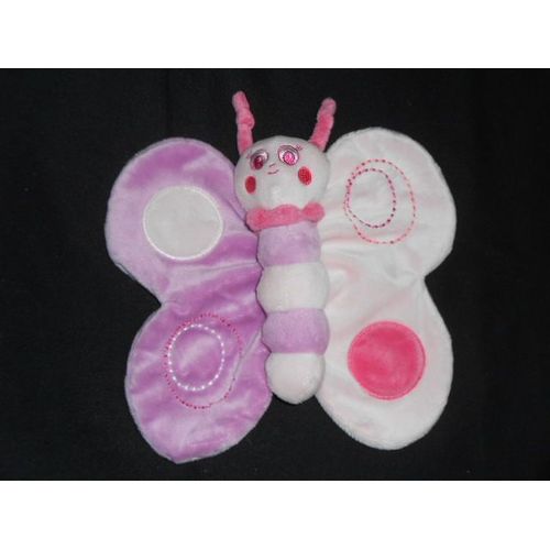Doudou Peluche Papillon Rose Et Mauve - Kimbaloo La Halle 
