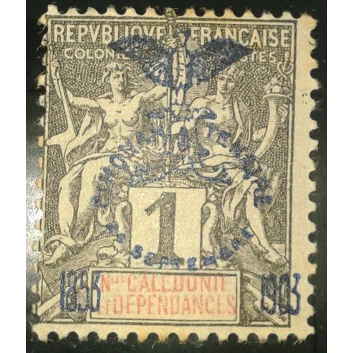 Timbre Nouvelle Calédonie 1 C. 1903 Cinquantenaire De La Présence Française Yt 67 Tb