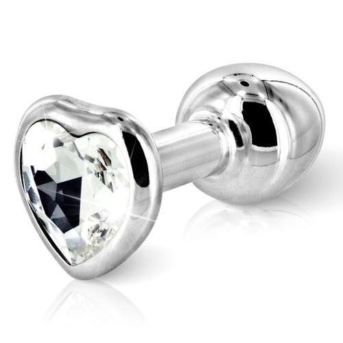 Plug Anal Diogol 35mm Anni Coeur Argenté Avec Cristal Swarovski