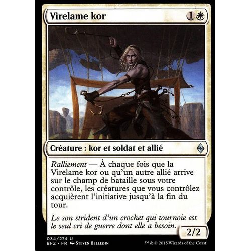 Virelame Kor - La Bataille De Zendikar Vf - U - 34/274