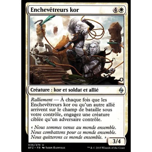 Enchevêtreurs Kor - La Bataille De Zendikar Vf - U - 36/274