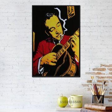 Affiche en toile Django Reinhardt affiche de peinture,mpress...