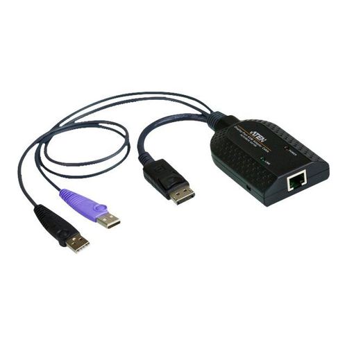 ATEN KA7169 DisplayPort USB Virtual Media KVM Adapter Cable with Smart Card Reader (CPU Module) - Rallonge écran-clavier-souris/audio/USB - pour ATEN CN9850; KVM over IP KN1132VB