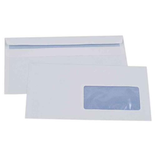 Gpv Bte De 500 Enveloppes Autocollantes Dl 110 X 220 Mm 80g Fenêtre 45x100 Blanc