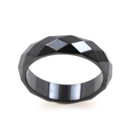 Bague Alliance Anneau Hématite Noire Facettée Mm Rakuten