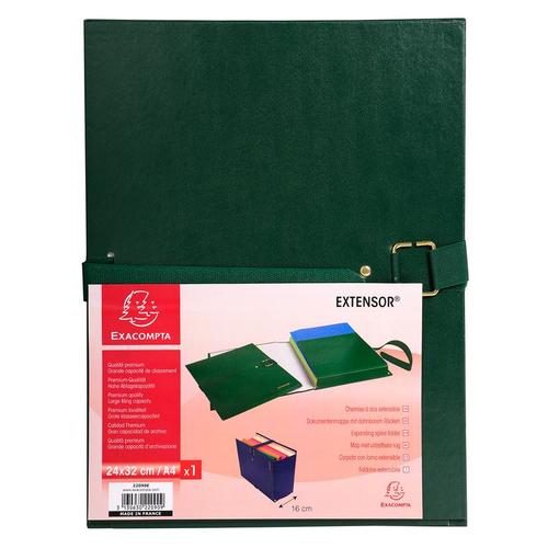 Exacompta Lot De 5 Chemises À Boucle Métal Extensor 24x32 Cm Capacité 16 Cm Vert