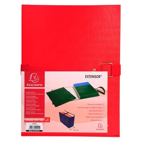 Exacompta Lot De 10 Chemises À Boucle Métal Extensor 24x32 Cm Capacité 16 Cm Rouge