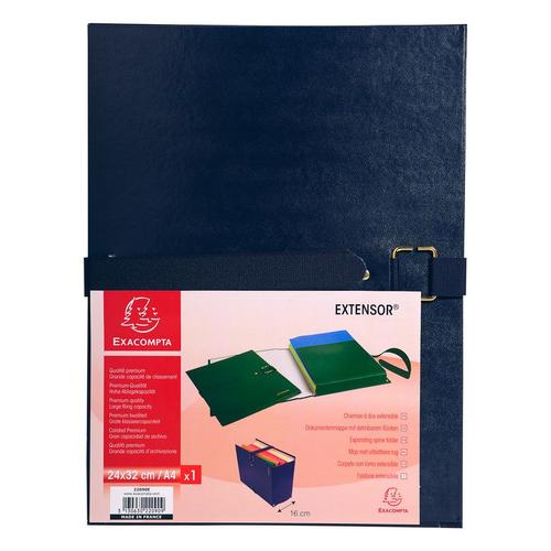 Exacompta Lot De 5 Chemises À Boucle Métal Extensor 24x32 Cm Capacité 16 Cm Bleu