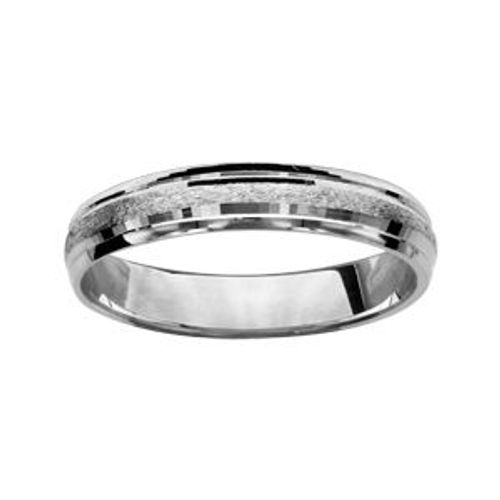 Alliance Argent Rhodié 4mm Mat Et Brillant