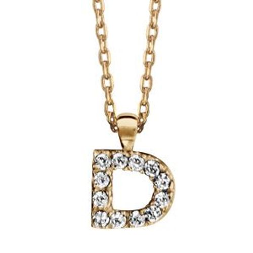 Collier Plaqué Or + Initiale D 45cm