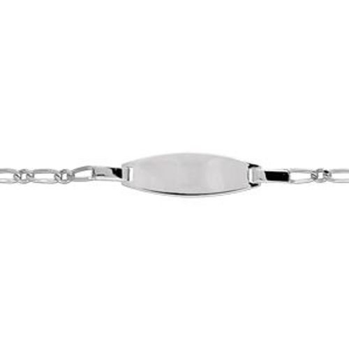 Identité Bébé 1+1 Ovale 2mm 15cm Réglable 13cm Argent Rhodié