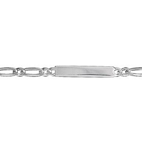 Identité Enfant 1+1 3mm 16cm Réglable 14cm Argent Rhodié