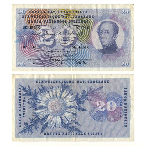 Billet De 20 Francs Suisse, Série 50 C