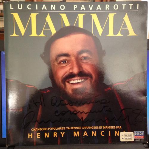 Luciano Pavarotti, Dédicace, Signes, Autographed, Autographe, Sur Pochette De Mamma