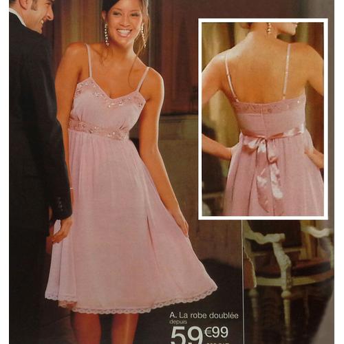  Robe De Soirée Joli Rose Pâle Satin Voile Et Perles Strass Taille 36 Quelle 