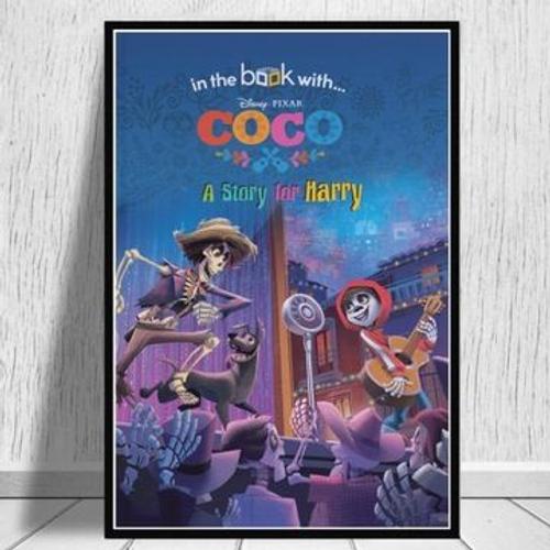 Affiche en toile Coco, affiches de peinture sur toile et,mpression murale Poster pour salon chambre ¿¿ coucher d¿¿cor sans cadre(100*150cm)