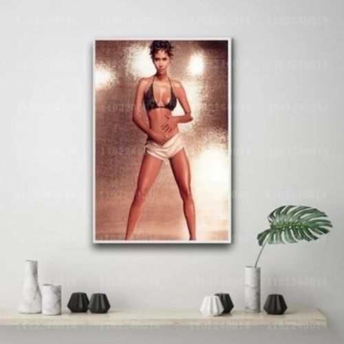 Affiche d¿¿corative sur toile acteur Halle Berry,mpression murale Poster pour salon chambre ¿¿ coucher d¿¿cor sans cadre(100*150cm)