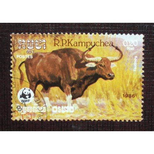 Theme Animaux - Kampuchea N° 695 Oblitéré De 1986 - 20c « Kouprey » (Ref : Tan-26)