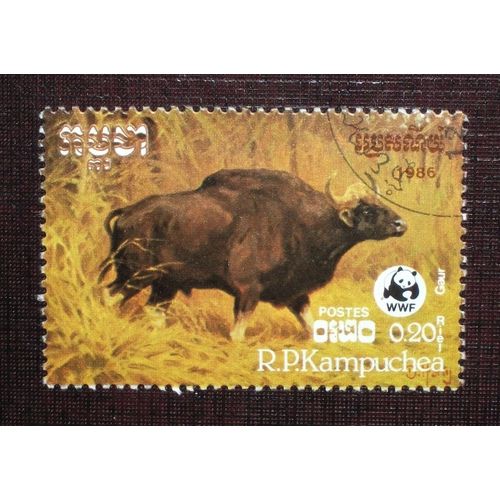 Theme Animaux - Kampuchea N° 696 Oblitéré De 1986 - 20c « Gaur » (Ref : Tan-19)