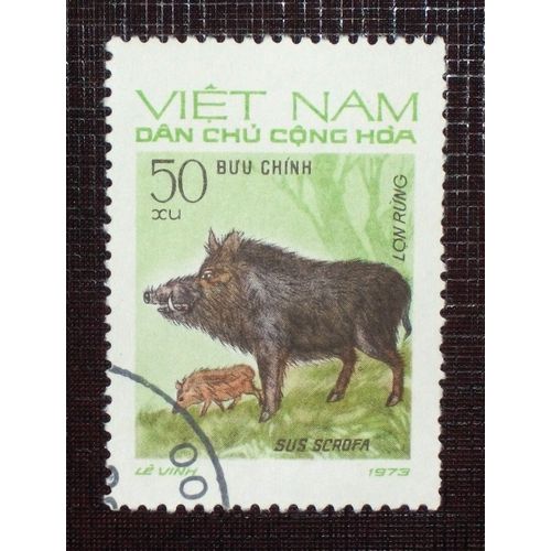 Theme Animaux - Vietnam Du Nord N° 792 Oblitéré De 1973 - 50xu « Sus Scrofa » (Ref : Tan-24)