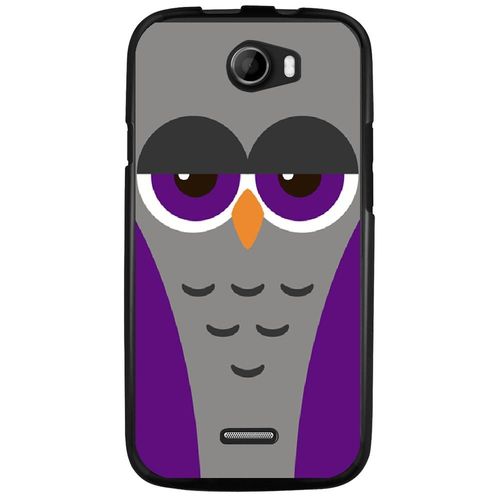 Coque Souple Pour Wiko Barry Avec Impression Motifs Chouette Endormie Mauve Et G