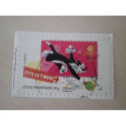 Timbre Oblitéré "Titi Et Gros Minet".