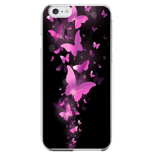 Coque Rigide Pour Apple Iphone 6 Plus Avec Impression Motifs Papillons Fushias
