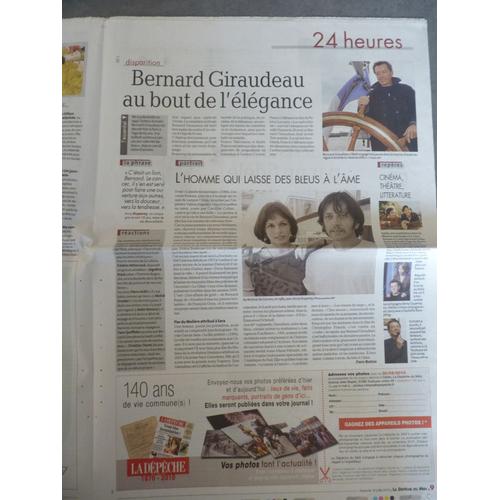 La Dépêche Du Dimanche, Bernard Giraudeau Cover + Article, Antoine De Caunes 