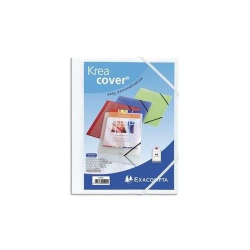 Exacompta Kreacover 55992e Chemise À 3 Rabats Élastiques Opaque A4 Blanc