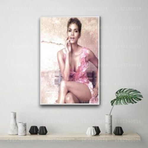 Affiche d¿¿corative sur toile acteur Halle Berry,mpression murale Poster pour salon chambre ¿¿ coucher d¿¿cor sans cadre(70*90cm)