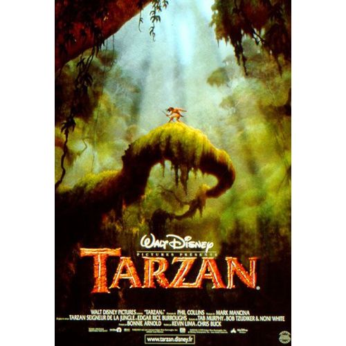 Tarzan -Véritable Affiche De Cinéma Pliée -Format 120x160 Cm - De Kevin Lima, Chris Buck Avec Tony Goldwyn, Minnie Driver, Glenn Close, Lance Henriksen, Muriel Robin, Valérie Lemercier - 1999