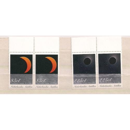 Antilles Néerlandaises(Colonie Pays-Bas)- 4 Timbres Neufs Par Lot De 2 Non Détachés- Solar Eclipse