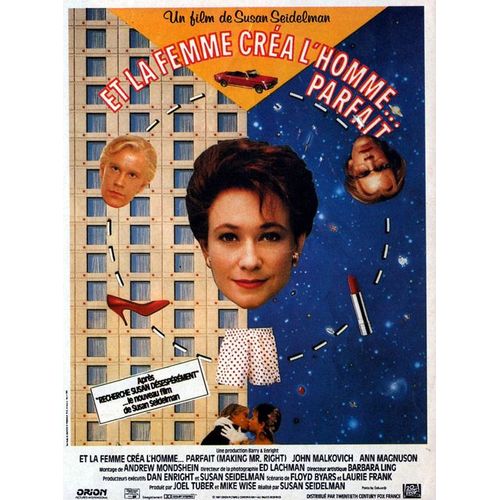 Et La Femme Créa L'homme Parfait /Making Mr. Right - Véritable Affiche De Cinéma Pliée - Format 120x160 Cm - De Susan Seidelman Avec John Malkovich, Ann Magnuson, Glenne Headly, Laurie Metcalf  - 1987