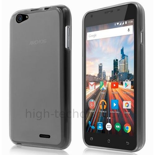 Housse Etui Coque Pochette Silicone Gel Fine Pour Archos 55 Helium Plus + Film Ecran - Blanc Transparent
