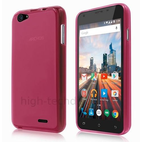 Housse Etui Coque Pochette Silicone Gel Fine Pour Archos 55 Helium Plus + Film Ecran - Rose