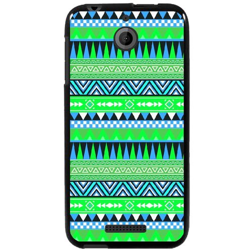 Coque Souple Pour Htc Desire 510 Avec Impression Motifs Aztèque Bleu Et Vert