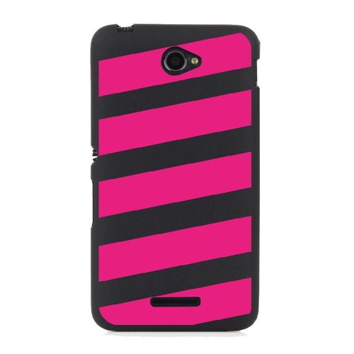 Coque Souple Pour Sony Xperia E4 Avec Impression Motifs Bandes Fushias