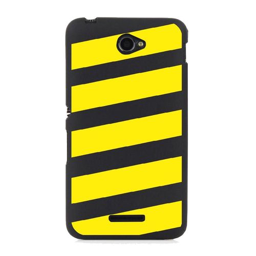 Coque Souple Pour Sony Xperia E4 Avec Impression Motifs Bandes Jaunes