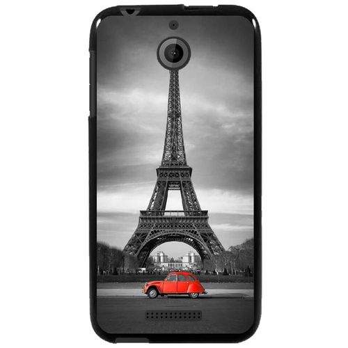 Coque Souple Pour Htc Desire 510 Avec Impression Motifs Paris Et 2cv Rouge