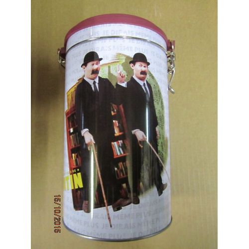 Boite Dupont & Dupond Ronde Avec Couvercle * Diametre 11cm * Hauteur 19cm * Tintin